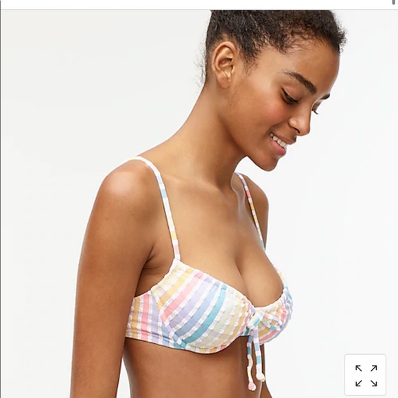 J Crew Rainbow Bow-tie Front Underwire Bikini Top - Picture 2 of 3